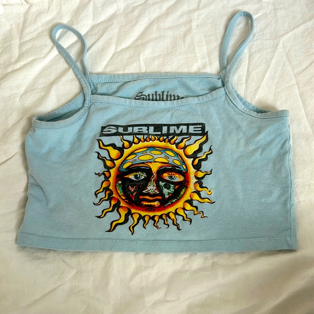 Sublime cropped tank top light blue